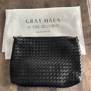 NWT- Gray Haus X Jilly Box Soho Woven Bag - Black